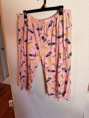 Pink Champagne Print Pajama Pants